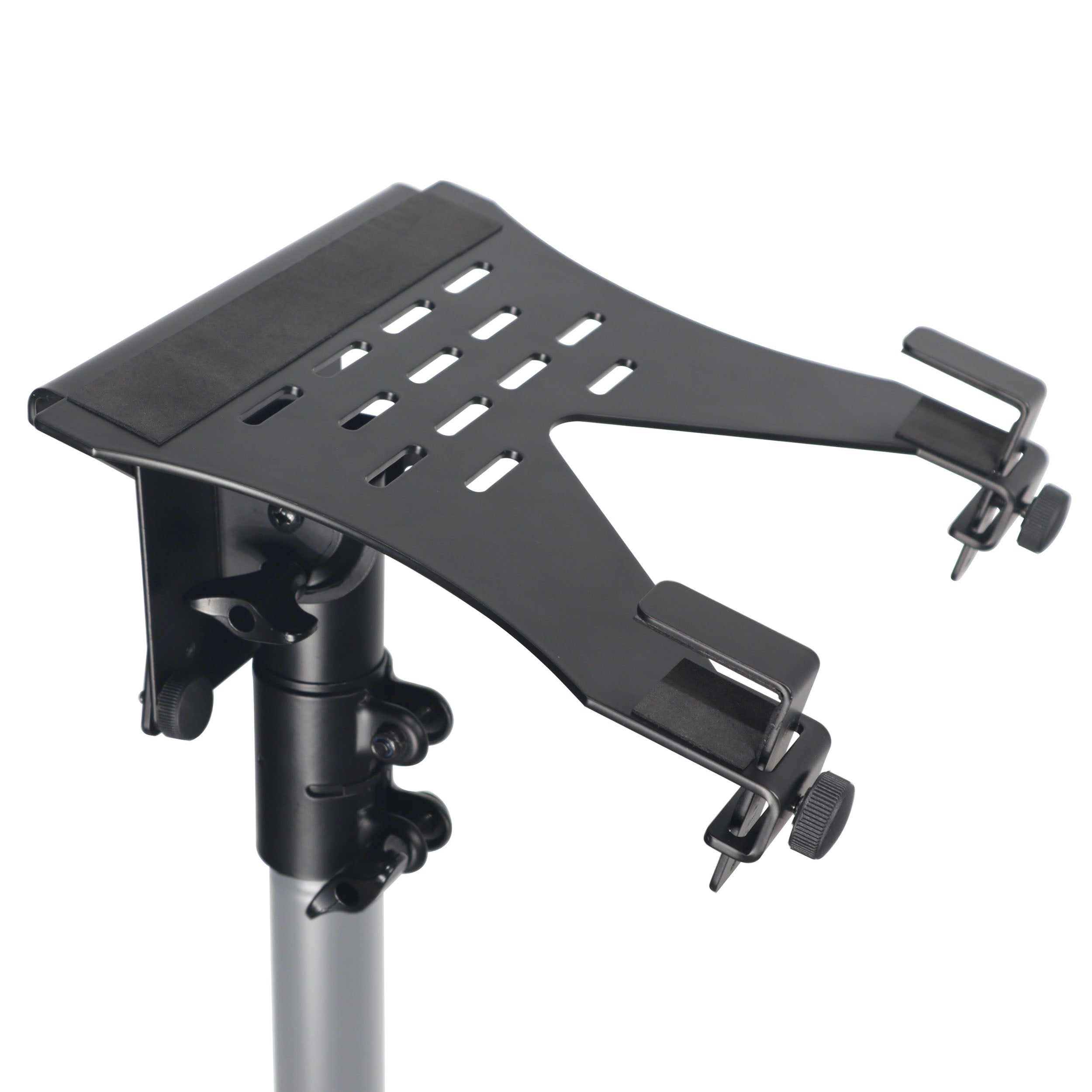 ProX Universal Laptop Tray + VESA Monitor Mounting Bracket fits on Speaker Stand 1-3/8" Pole Black