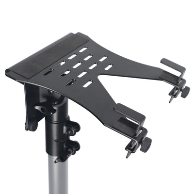 ProX Universal Laptop Tray + VESA Monitor Mounting Bracket fits on Speaker Stand 1-3/8" Pole Black