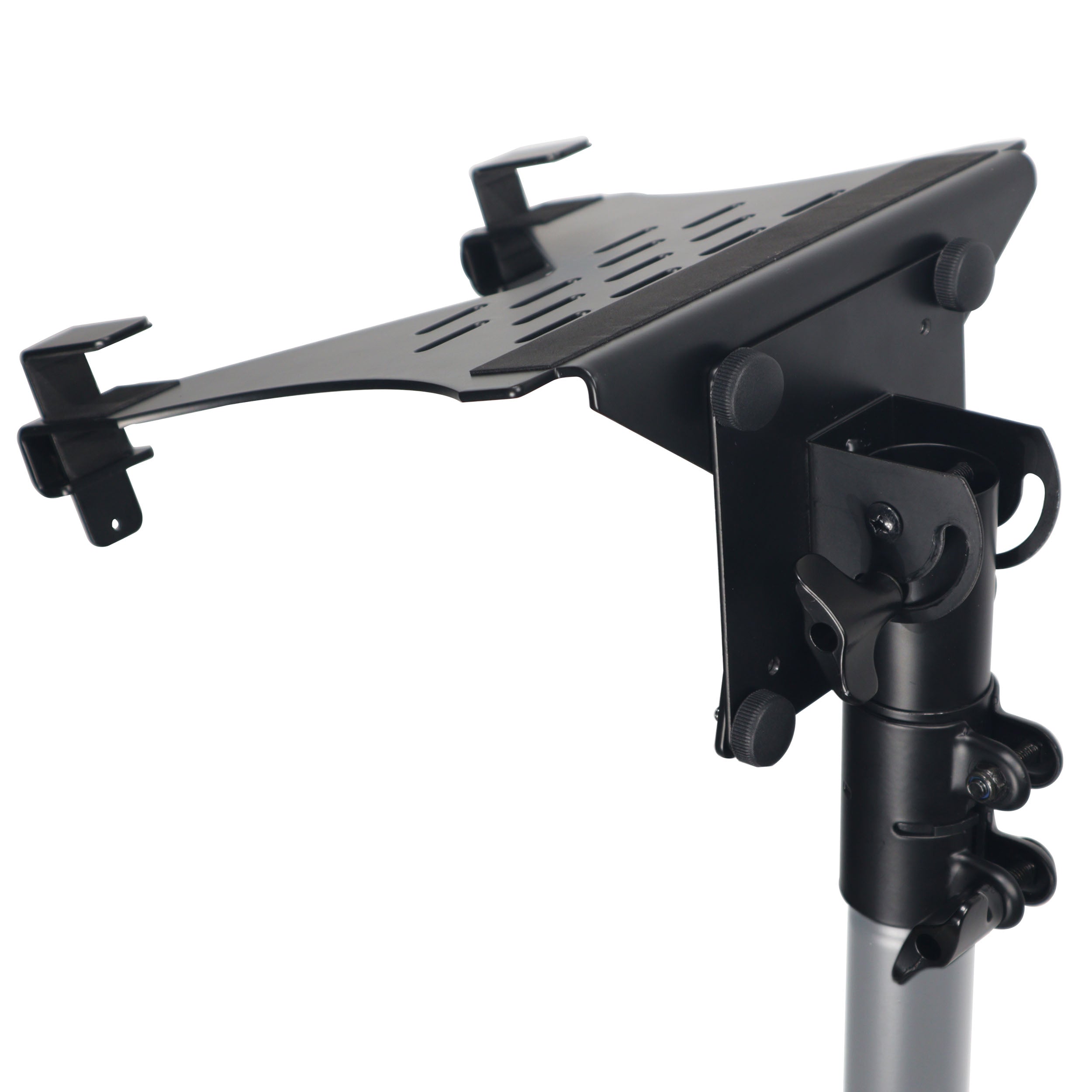 ProX Universal Laptop Tray + VESA Monitor Mounting Bracket fits on Speaker Stand 1-3/8" Pole Black