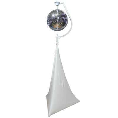 ProX White 16-20" C Shaped Mirror Ball Free Standing Hook fits 1-3/8" 35mm pole with 1 RPM Motor
