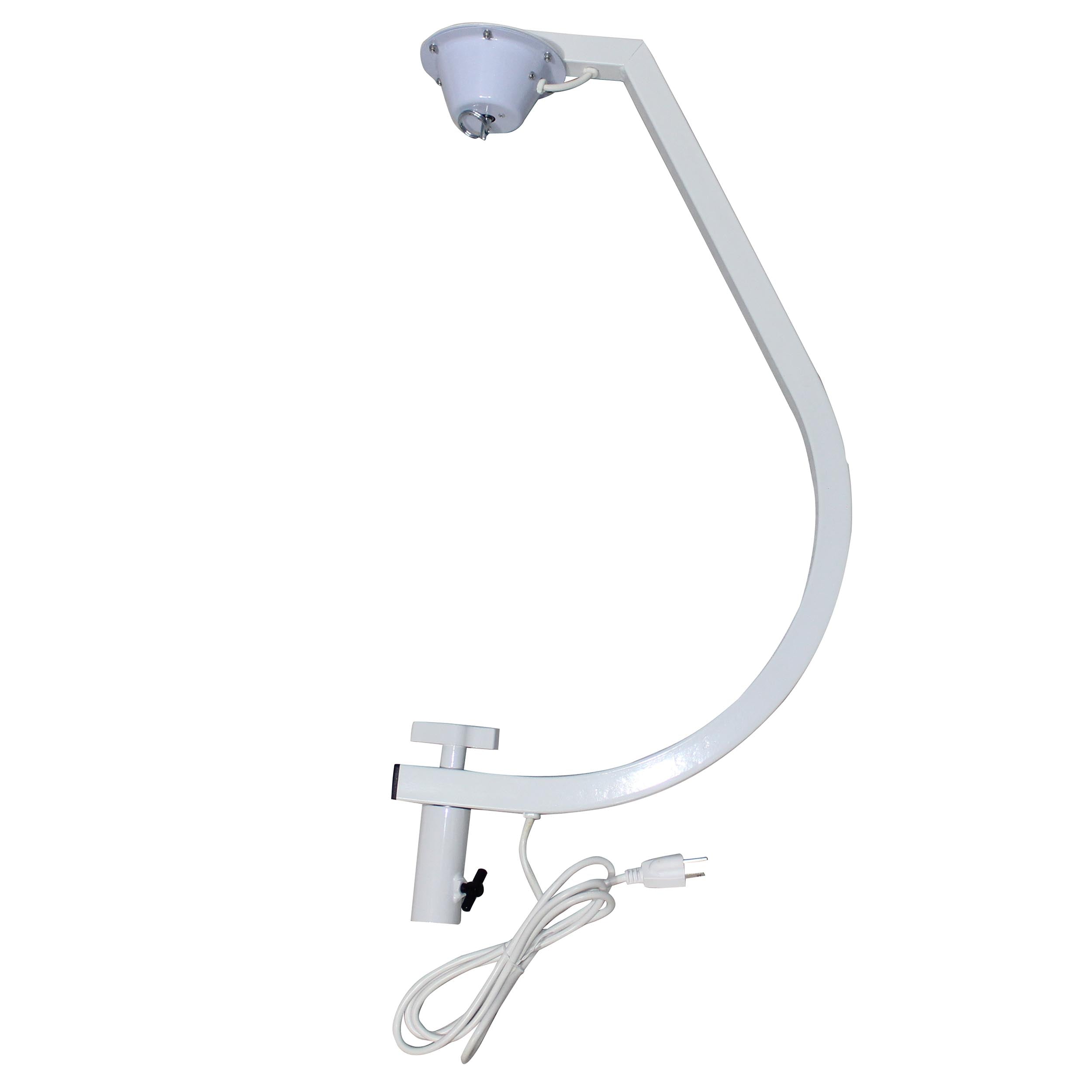 ProX White 16-20" C Shaped Mirror Ball Free Standing Hook fits 1-3/8" 35mm pole with 1 RPM Motor