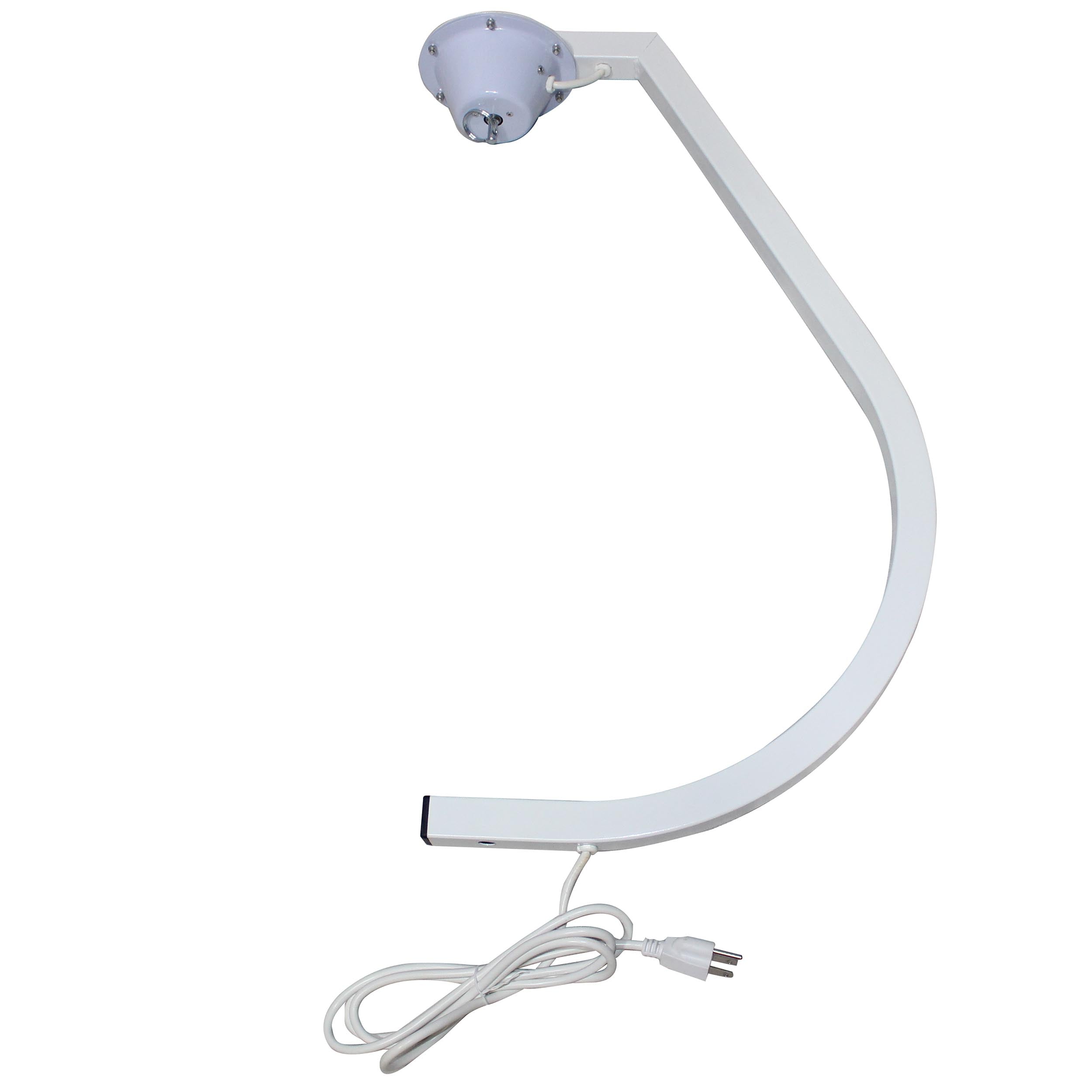 ProX White 16-20" C Shaped Mirror Ball Free Standing Hook fits 1-3/8" 35mm pole with 1 RPM Motor