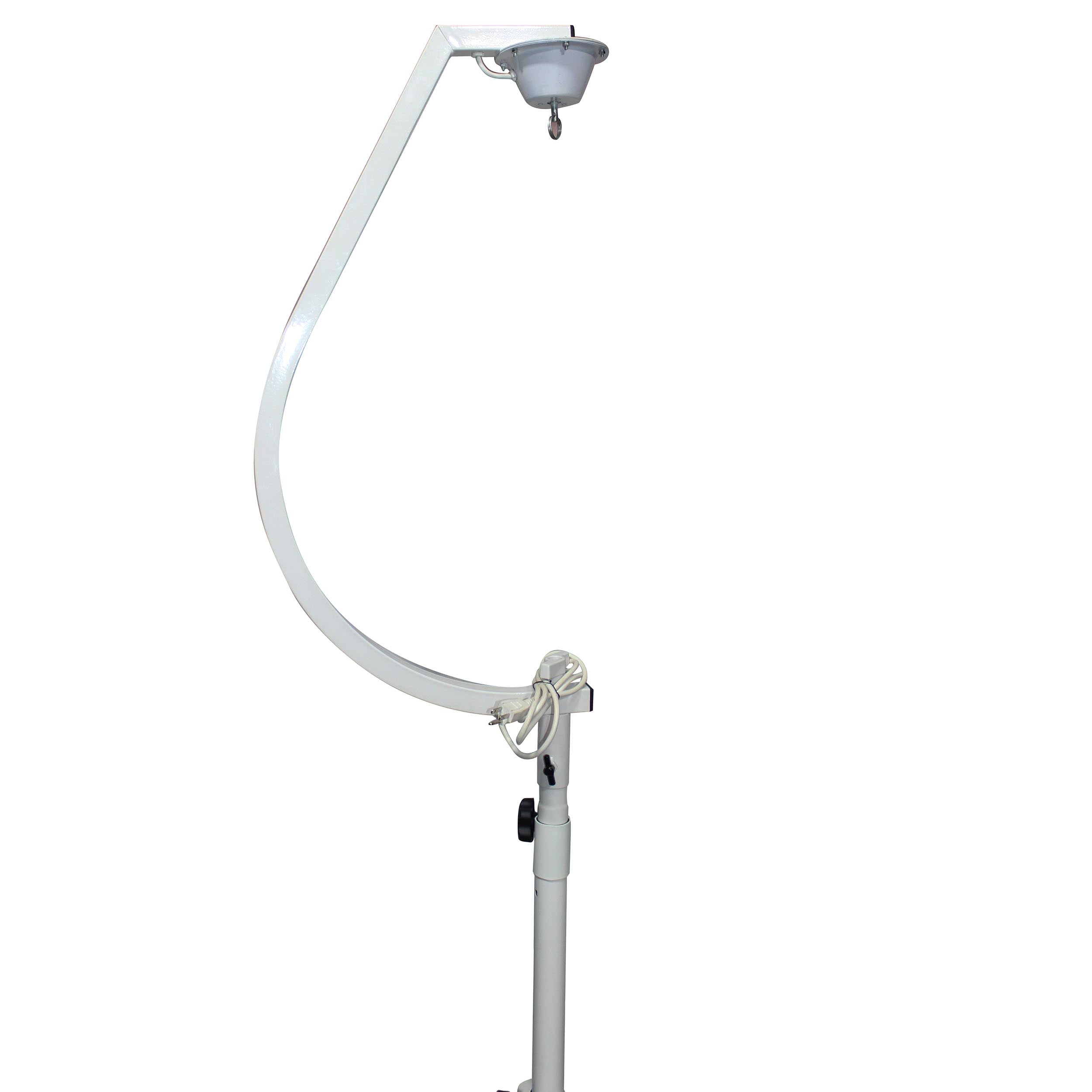 ProX White 16-20" C Shaped Mirror Ball Free Standing Hook fits 1-3/8" 35mm pole with 1 RPM Motor