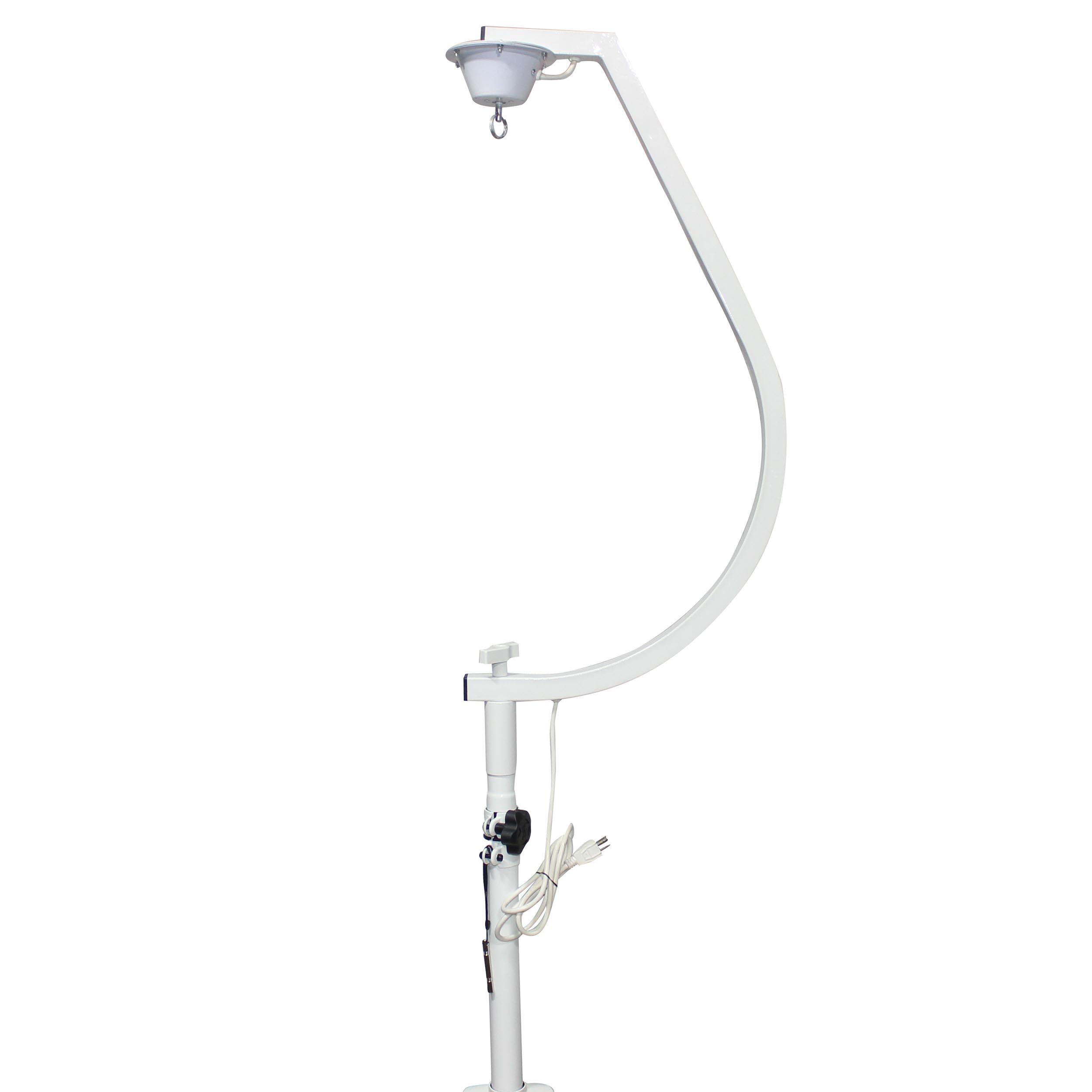 ProX White 16-20" C Shaped Mirror Ball Free Standing Hook fits 1-3/8" 35mm pole with 1 RPM Motor