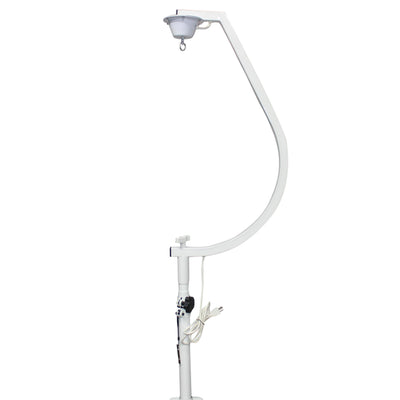 ProX White 16-20" C Shaped Mirror Ball Free Standing Hook fits 1-3/8" 35mm pole with 1 RPM Motor
