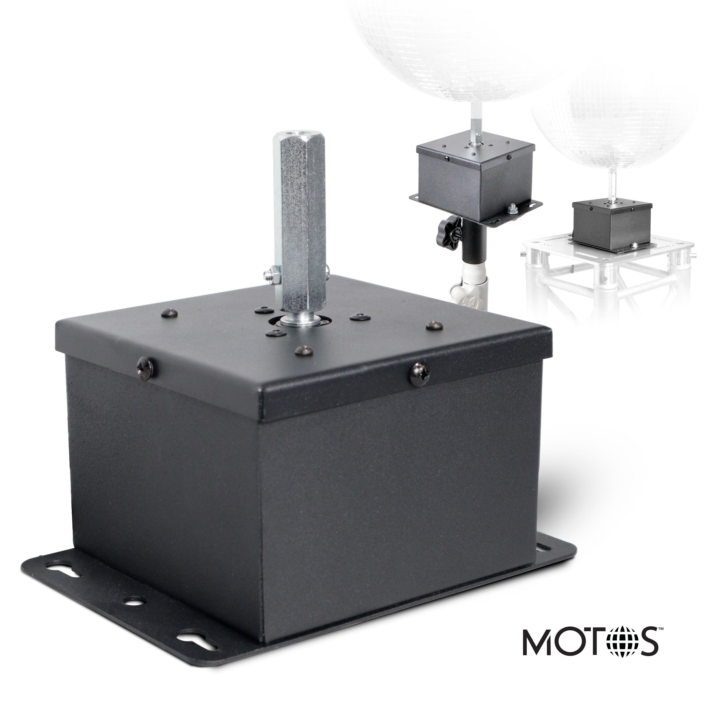 ProX MOTOS Upright Mirror Ball Oscillating 1RPM Motor – Mounts up to 30" Mirror Balls Black Finish