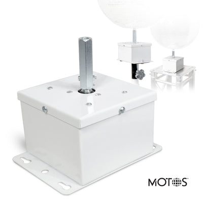 ProX MOTOS Upright Mirror Ball Oscillating 1RPM Motor – Mounts up to 30" Mirror Balls White Finish