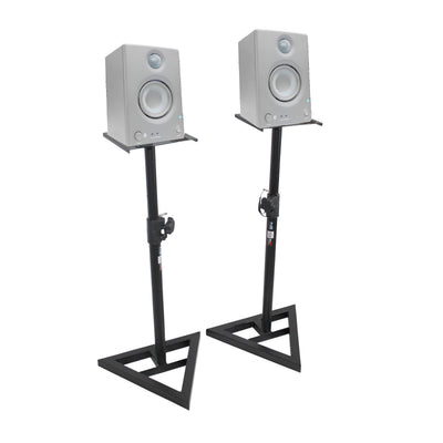 ProX Pair of Studio Monitor Stands Speaker Platform Telescoping Height Adjustment W-Rubberized Platform and Wide Base
