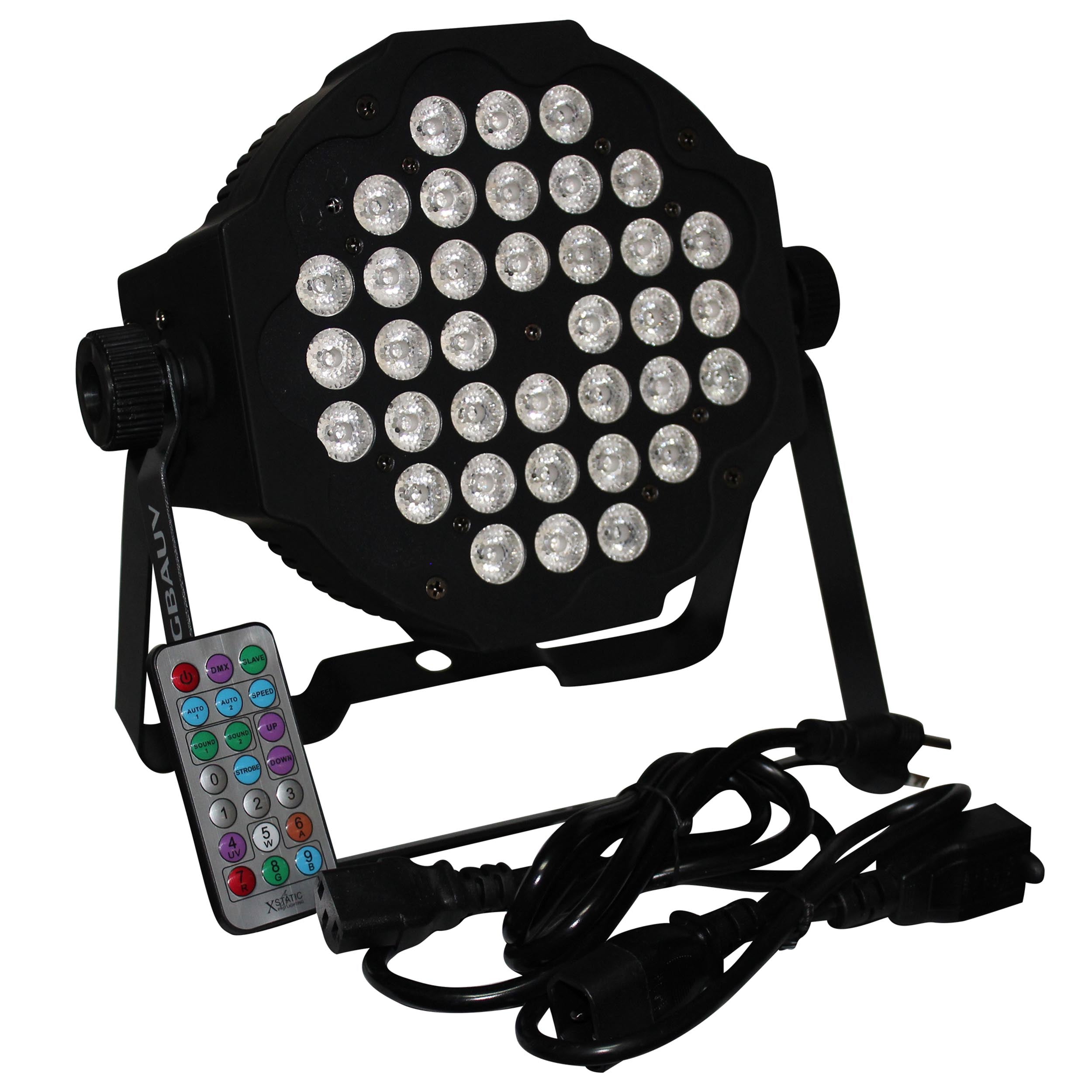 ProX Fusion RGBA UV Par 36x 1W LED Slim Par Black Housing