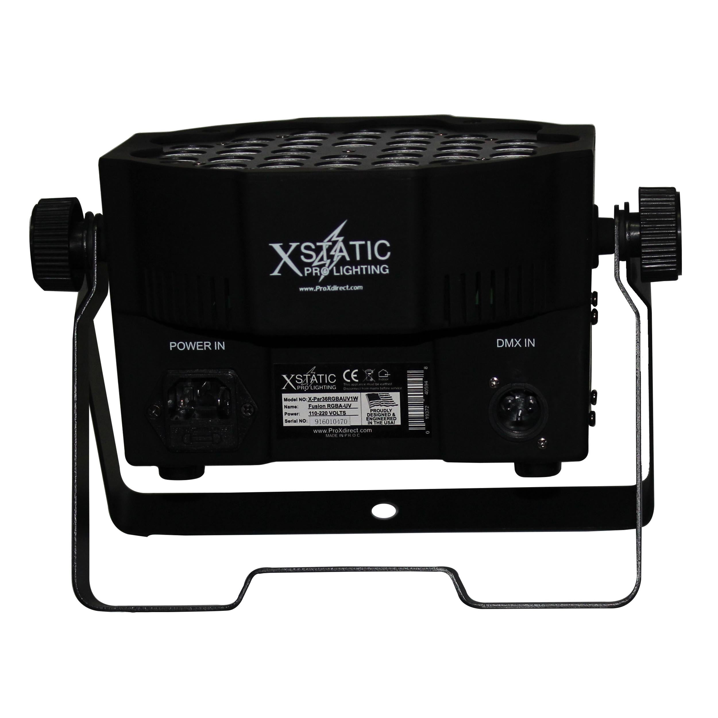 ProX Fusion RGBA UV Par 36x 1W LED Slim Par Black Housing
