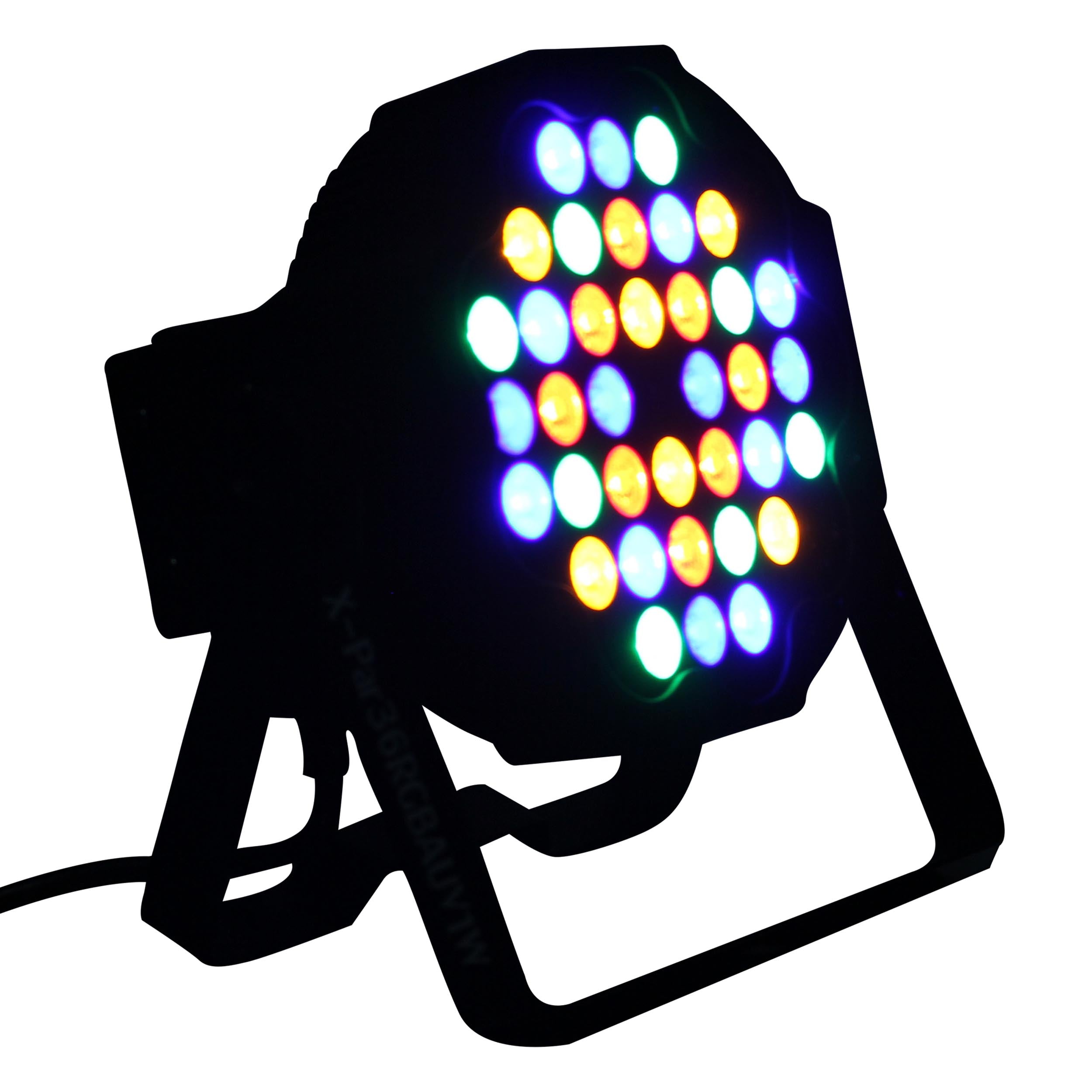 ProX Fusion RGBA UV Par 36x 1W LED Slim Par Black Housing