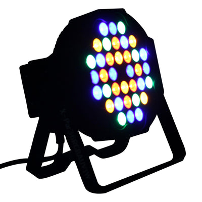 ProX Fusion RGBA UV Par 36x 1W LED Slim Par Black Housing