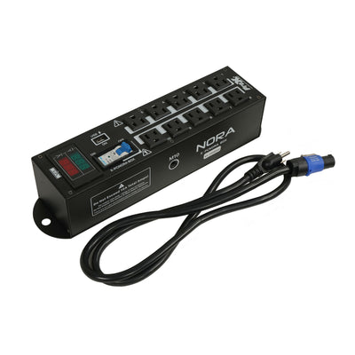 ProX NORA 10 Way Power Distribution Compact Box for Powerkon to Edison with Power Cord