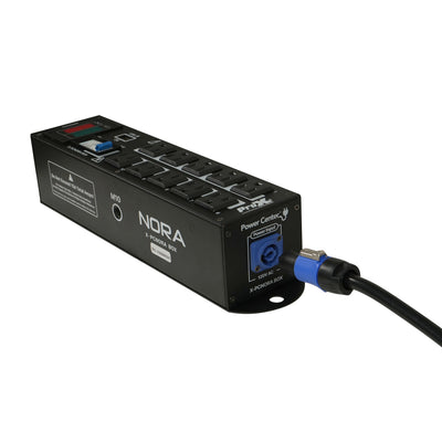 ProX NORA 10 Way Power Distribution Compact Box for Powerkon to Edison with Power Cord