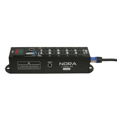 ProX NORA 10 Way Power Distribution Compact Box for Powerkon to Edison with Power Cord