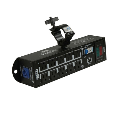 ProX NORA 10 Way Power Distribution Compact Box for Powerkon to Edison with Power Cord