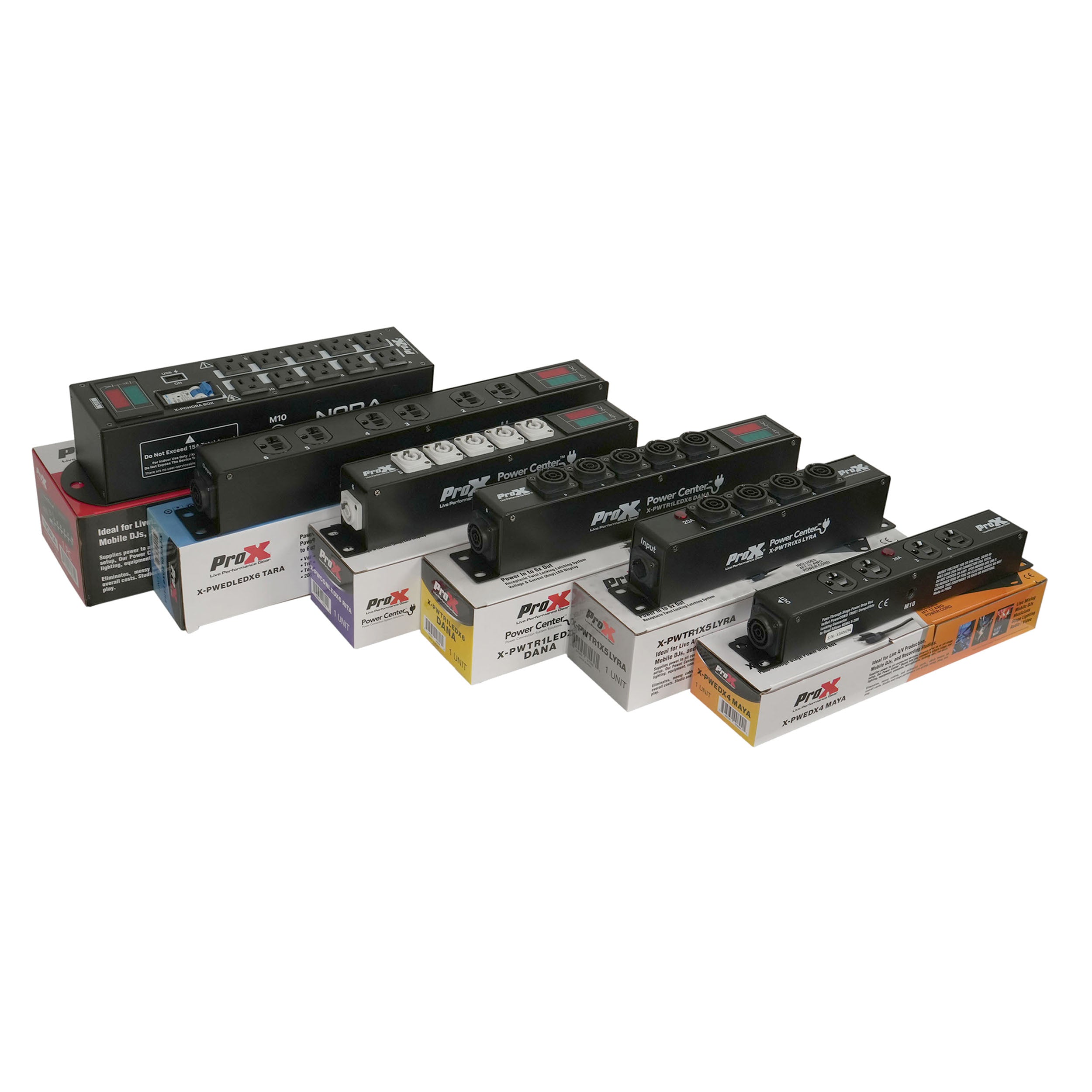 ProX MAYA 4 Outlet Power Strip AC Outlet Box Edison Nema 5-20R with True1 IN/OUT 20A Power Center