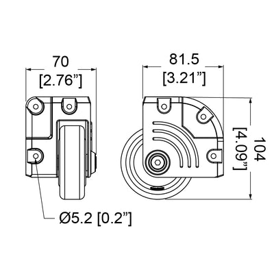 ProX Penn-Elcom 3" Heavy Duty Zinc Side Corner Caster with Blue Wheel