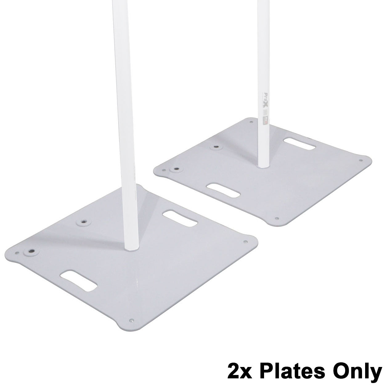 ProX Pair of Polaris Base Plates – 2 Heavy-Duty Speaker Pole Base Plates and Carry Bags in White