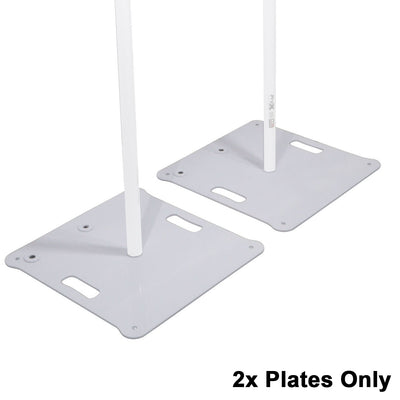ProX Pair of Polaris Base Plates – 2 Heavy-Duty Speaker Pole Base Plates and Carry Bags in White