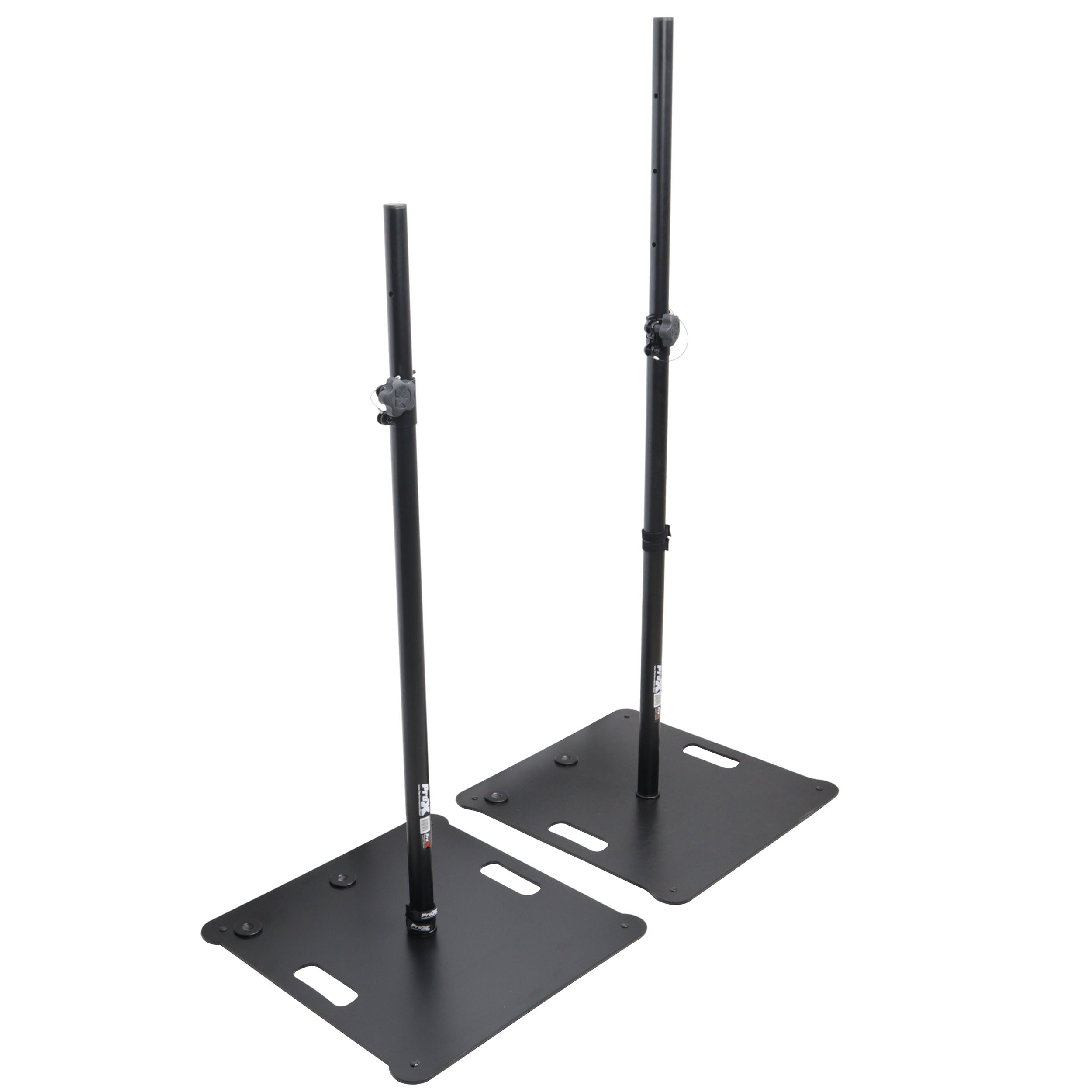 ProX POLARIS Portable Speaker and Lighting Pair Stand Kit with Base Plate, Adjustable Pole, and Carry Bags - Black Finish