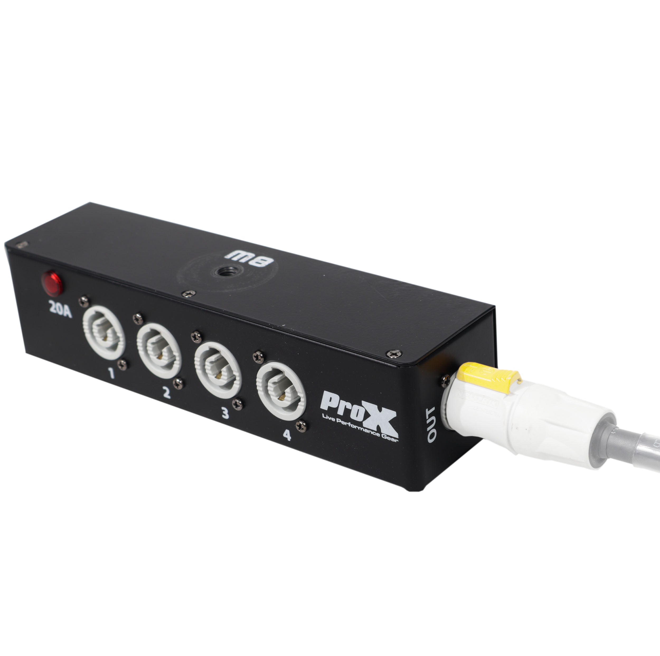 ProX Power Center Five-Way Spitter For Indoor Powercon Connector Delivers Power For Up To 5 Fixtures with Power Cord