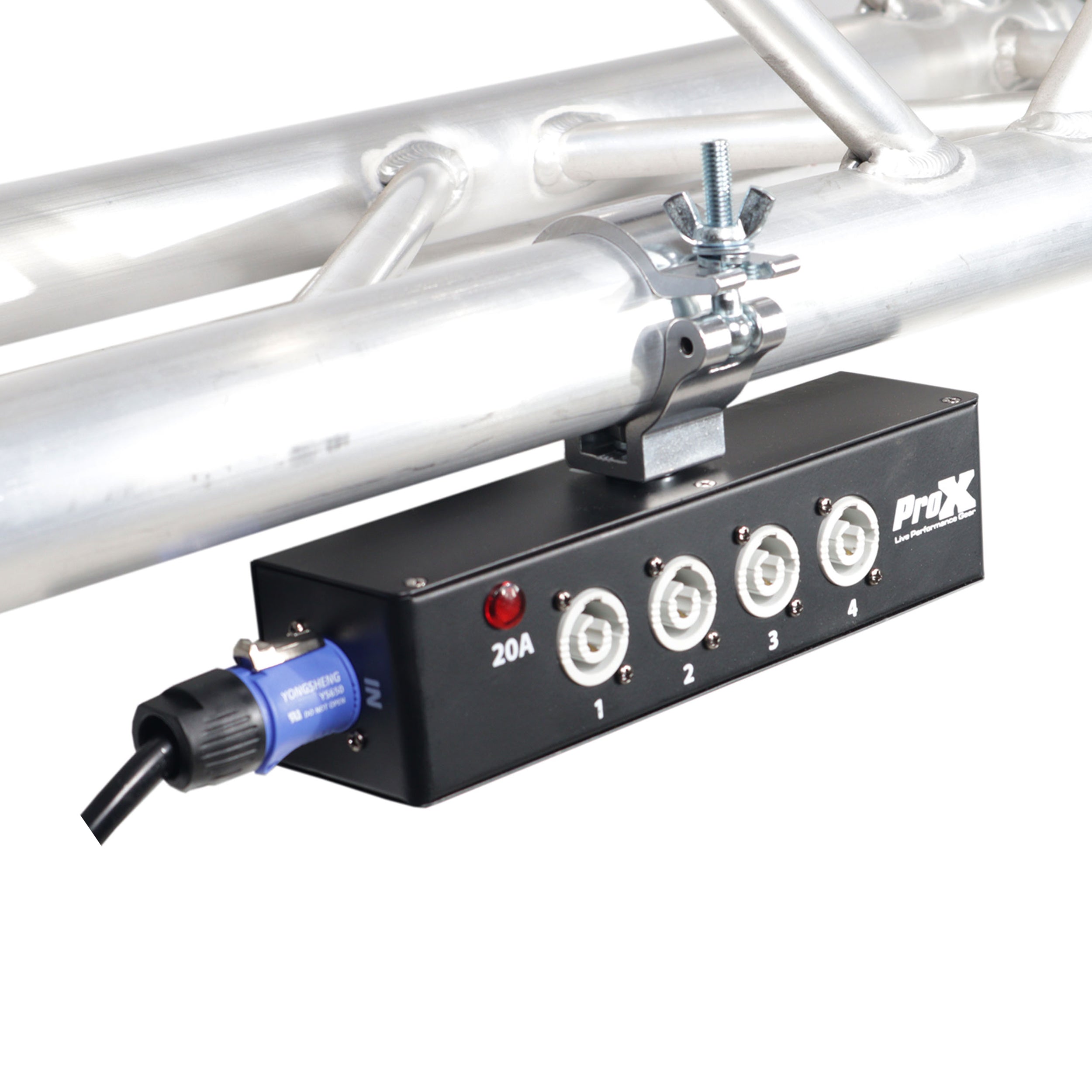 ProX Power Center Five-Way Spitter For Indoor Powercon Connector Delivers Power For Up To 5 Fixtures with Power Cord