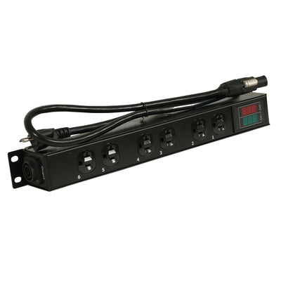 ProX TARA 6-Outlet Edison NEMA 5-20R Power Distribution Box with True1 IN/OUT, LED Voltage and Current Display 20A Power Center
