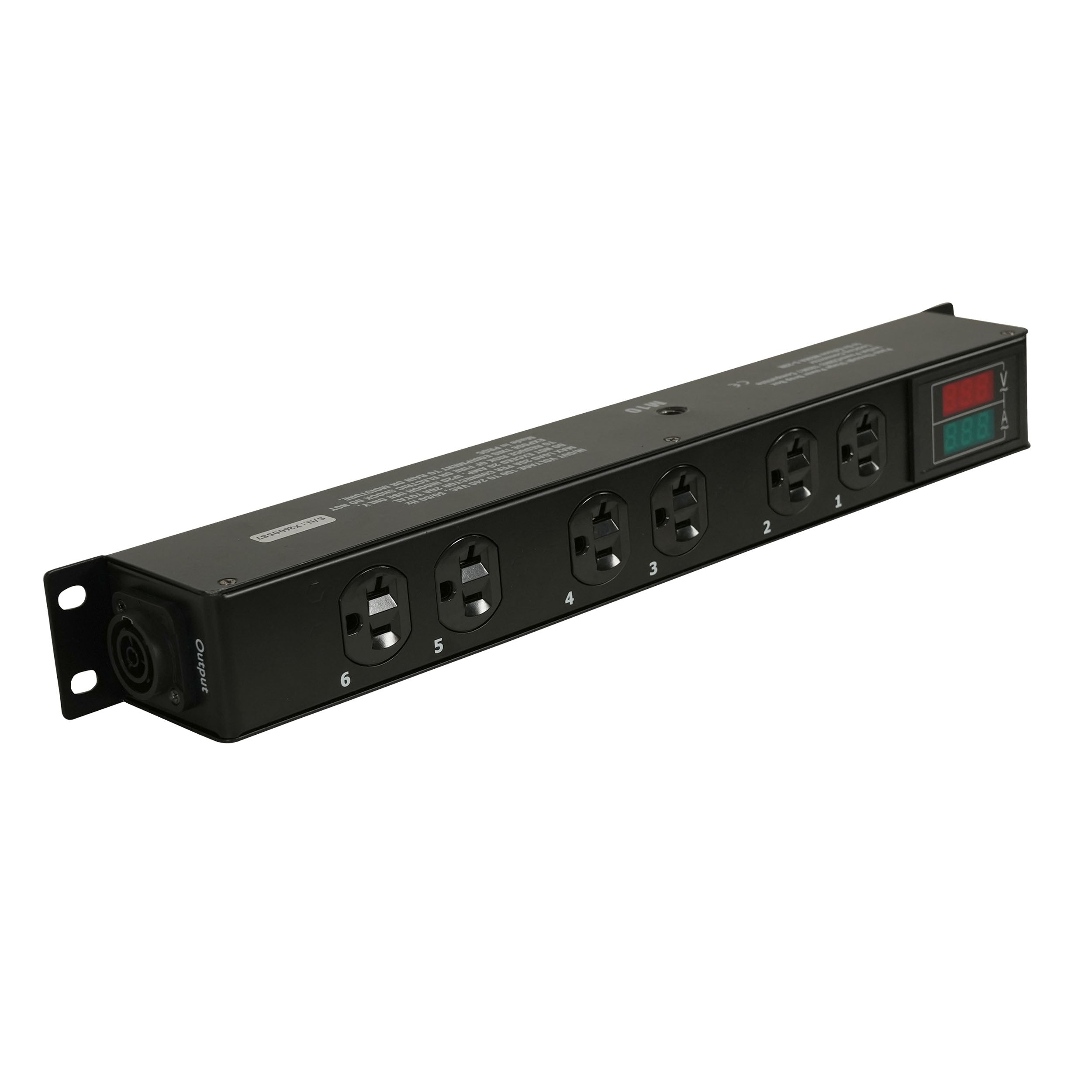 ProX TARA 6-Outlet Edison NEMA 5-20R Power Distribution Box with True1 IN/OUT, LED Voltage and Current Display 20A Power Center