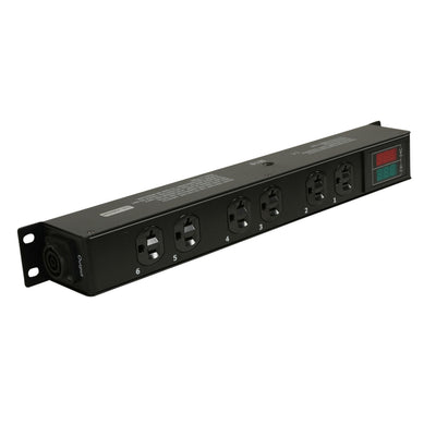 ProX TARA 6-Outlet Edison NEMA 5-20R Power Distribution Box with True1 IN/OUT, LED Voltage and Current Display 20A Power Center