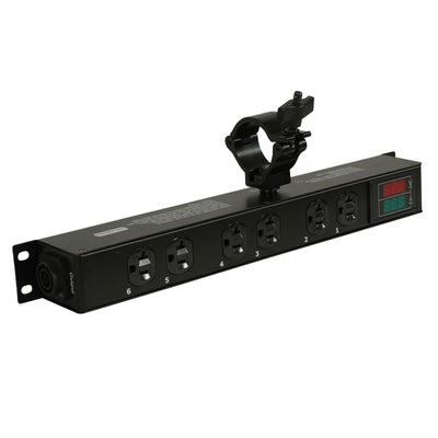 ProX TARA 6-Outlet Edison NEMA 5-20R Power Distribution Box with True1 IN/OUT, LED Voltage and Current Display 20A Power Center