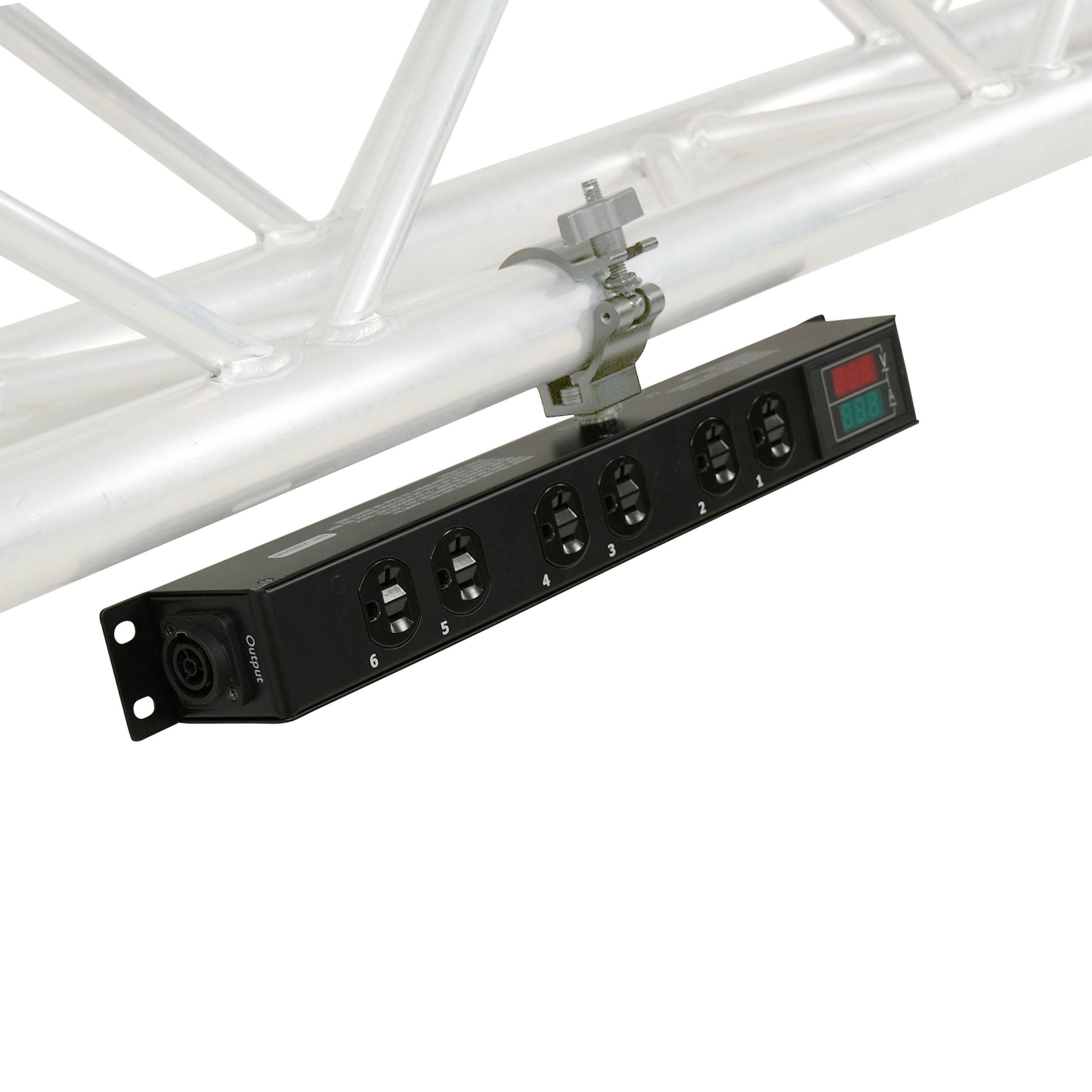 ProX TARA 6-Outlet Edison NEMA 5-20R Power Distribution Box with True1 IN/OUT, LED Voltage and Current Display 20A Power Center