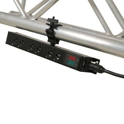 ProX TARA 6-Outlet Edison NEMA 5-20R Power Distribution Box with True1 IN/OUT, LED Voltage and Current Display 20A Power Center