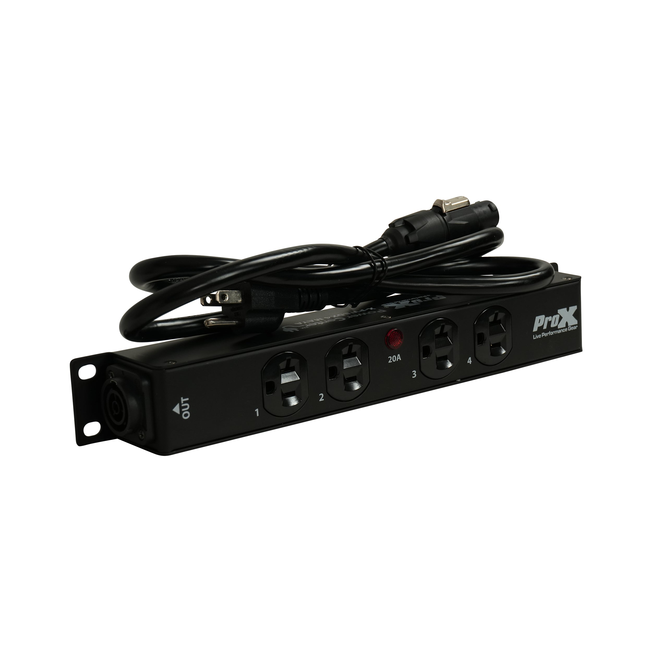 ProX MAYA 4 Outlet Power Strip AC Outlet Box Edison Nema 5-20R with True1 IN/OUT 20A Power Center