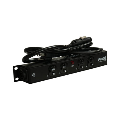 ProX MAYA 4 Outlet Power Strip AC Outlet Box Edison Nema 5-20R with True1 IN/OUT 20A Power Center