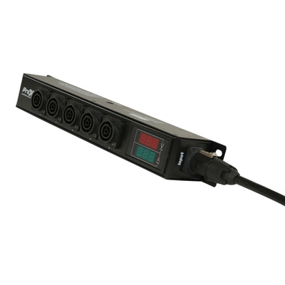 ProX DANA PowerCenter AC to 6X True1 Splitter Outputs - 20A REAN® by NEUTRIK® Connectors w/ V&A Meter