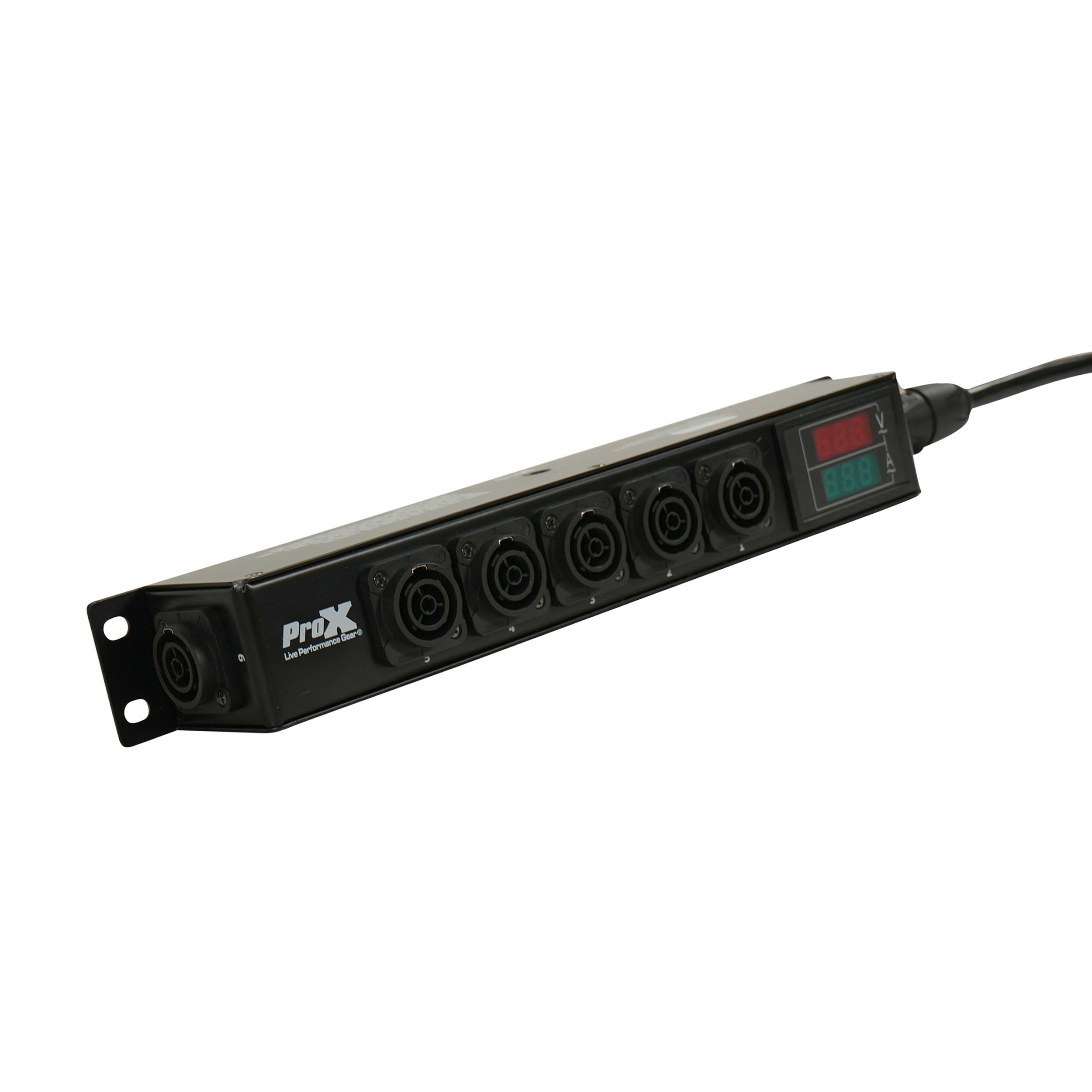 ProX DANA PowerCenter AC to 6X True1 Splitter Outputs - 20A REAN® by NEUTRIK® Connectors w/ V&A Meter