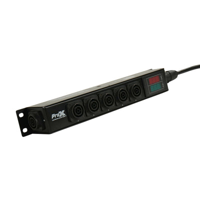 ProX DANA PowerCenter AC to 6X True1 Splitter Outputs - 20A REAN® by NEUTRIK® Connectors w/ V&A Meter