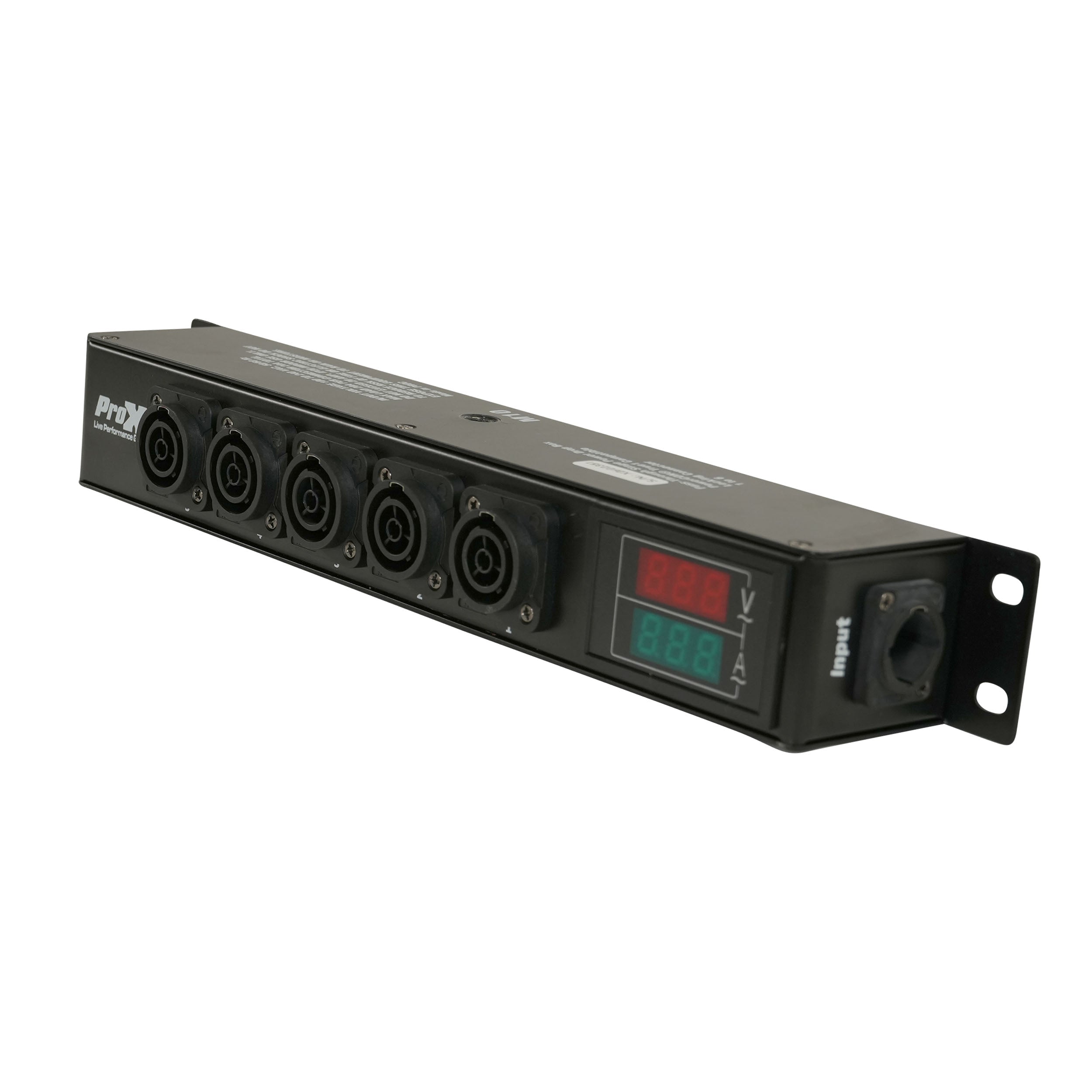 ProX DANA PowerCenter AC to 6X True1 Splitter Outputs - 20A REAN® by NEUTRIK® Connectors w/ V&A Meter