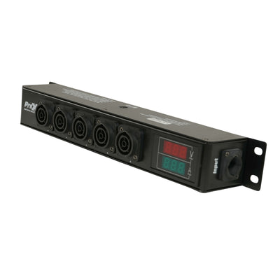 ProX DANA PowerCenter AC to 6X True1 Splitter Outputs - 20A REAN® by NEUTRIK® Connectors w/ V&A Meter