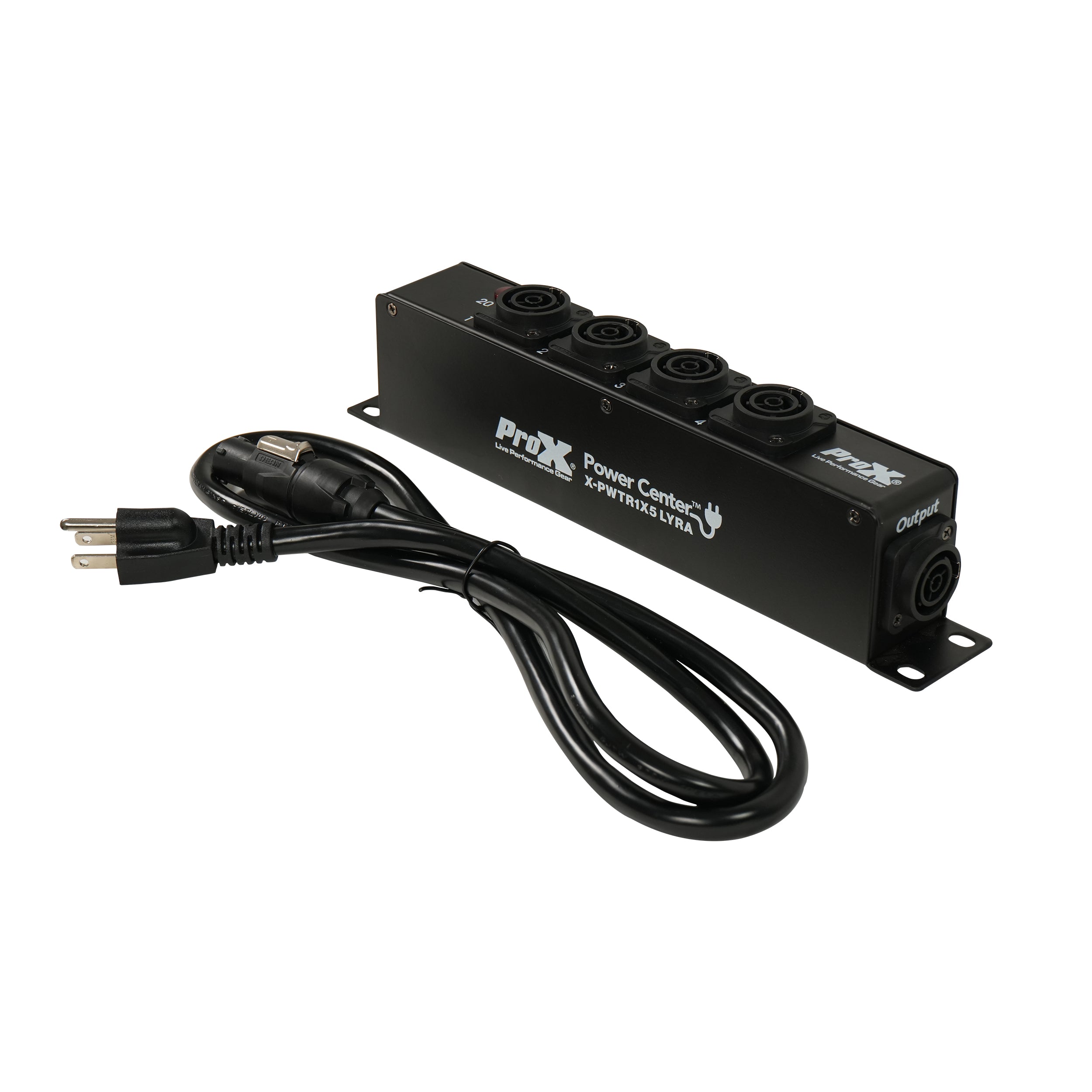 ProX LYRA PowerCenter PowerCON TRUE1 5-Way Power Splitter Box for True1 Power Connection Powers 5 Devices with Power Cord
