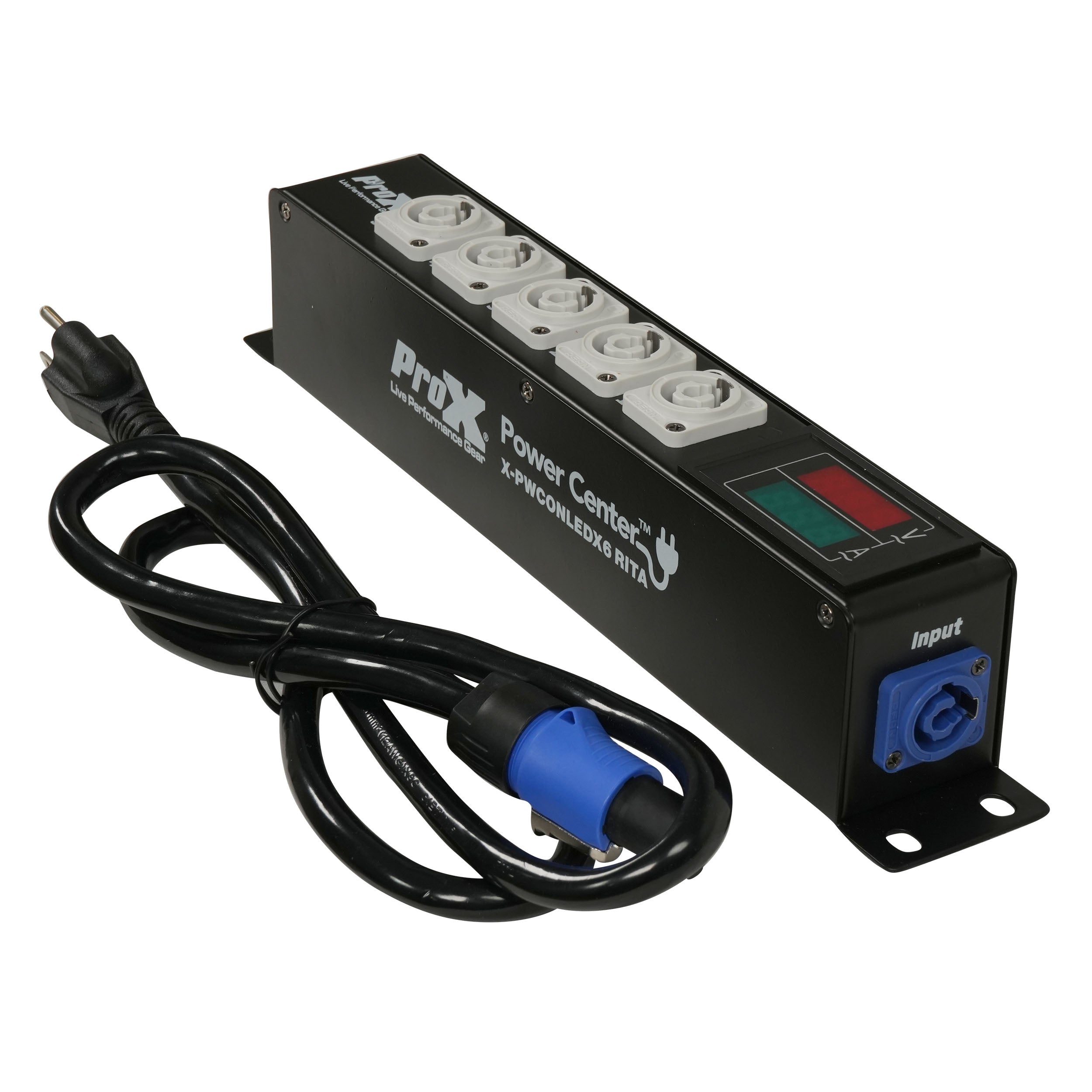 ProX RITA PowerCenter Outlet Box powerCON Compatible Splitter 20A w/ V&A Meter