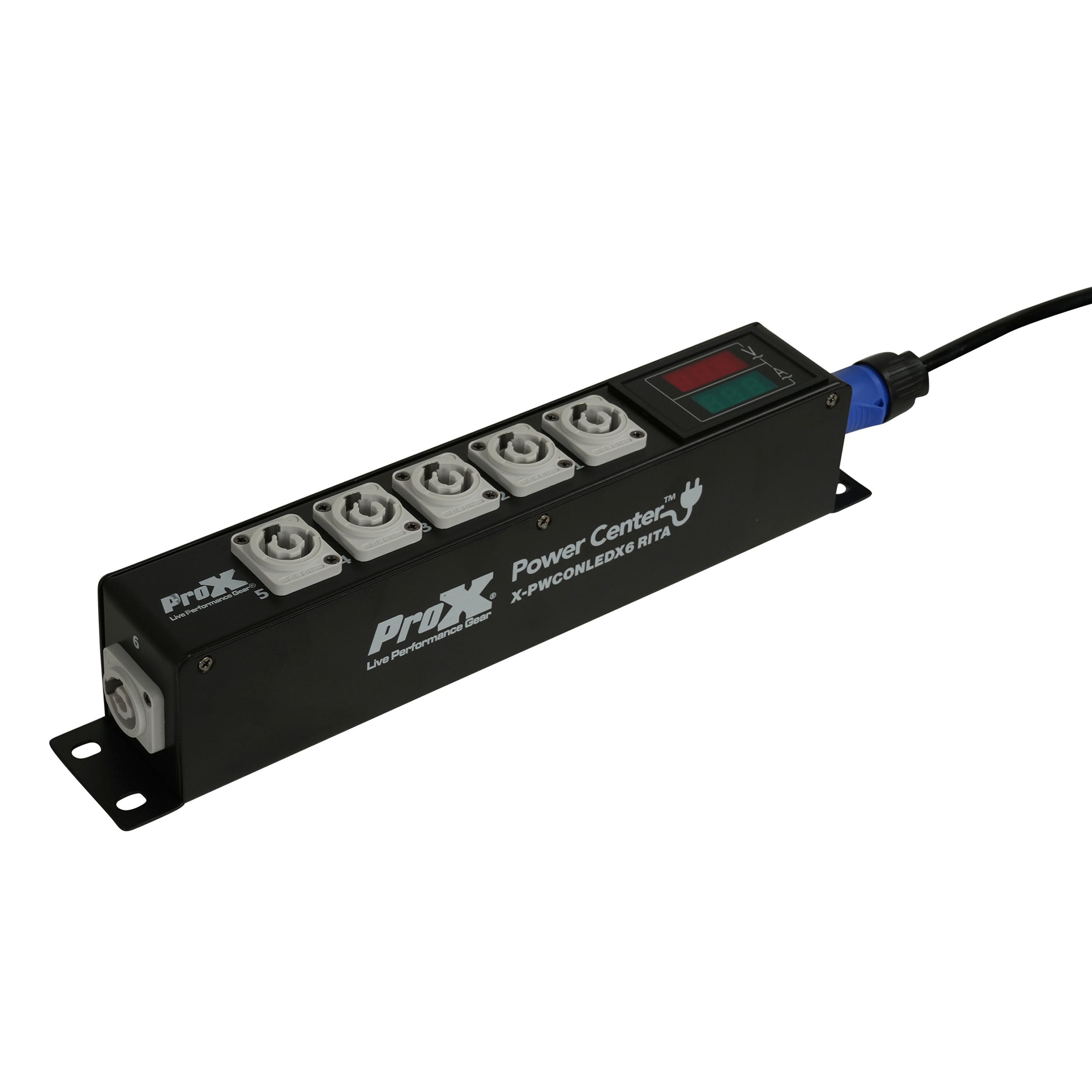 ProX RITA PowerCenter Outlet Box powerCON Compatible Splitter 20A w/ V&A Meter