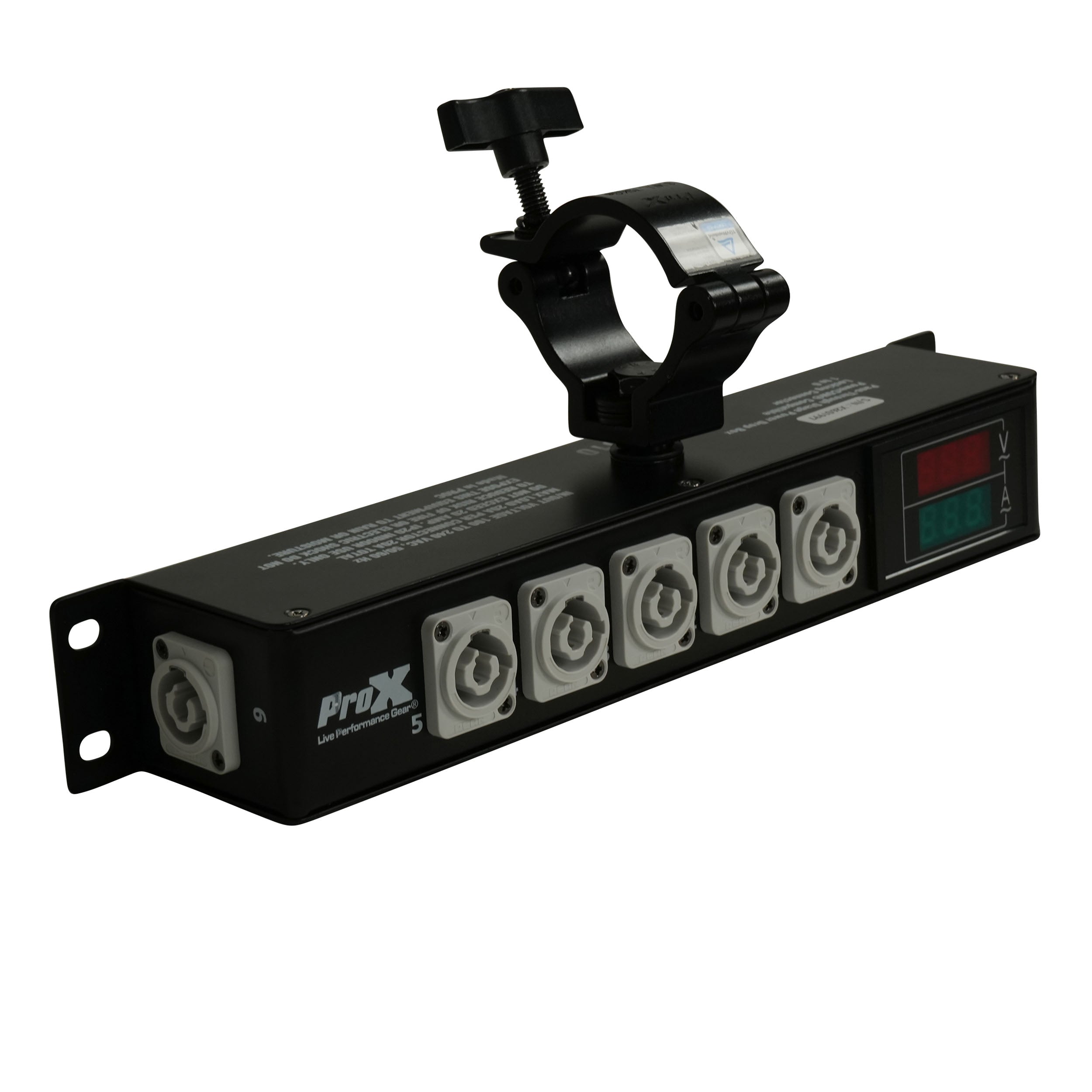 ProX RITA PowerCenter Outlet Box powerCON Compatible Splitter 20A w/ V&A Meter