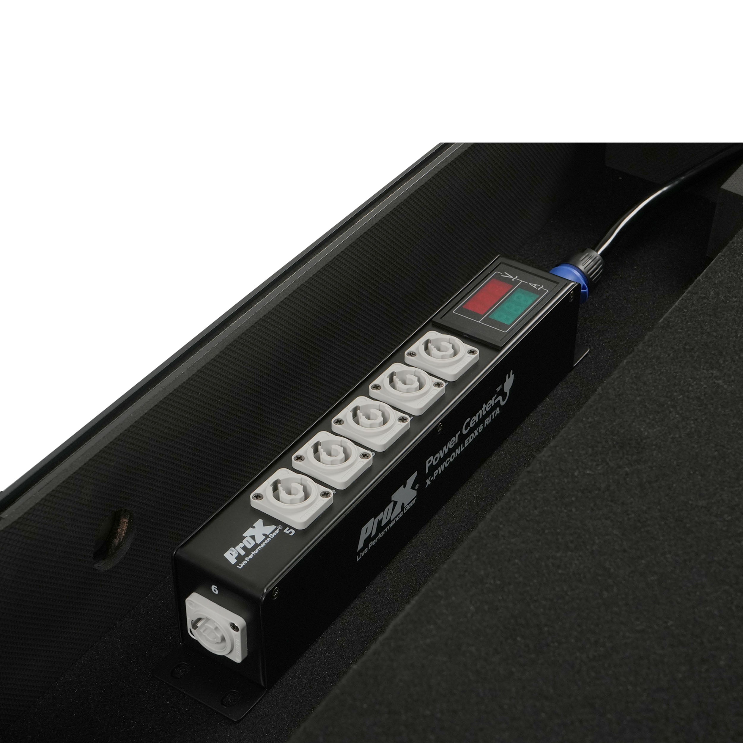 ProX RITA PowerCenter Outlet Box powerCON Compatible Splitter 20A w/ V&A Meter