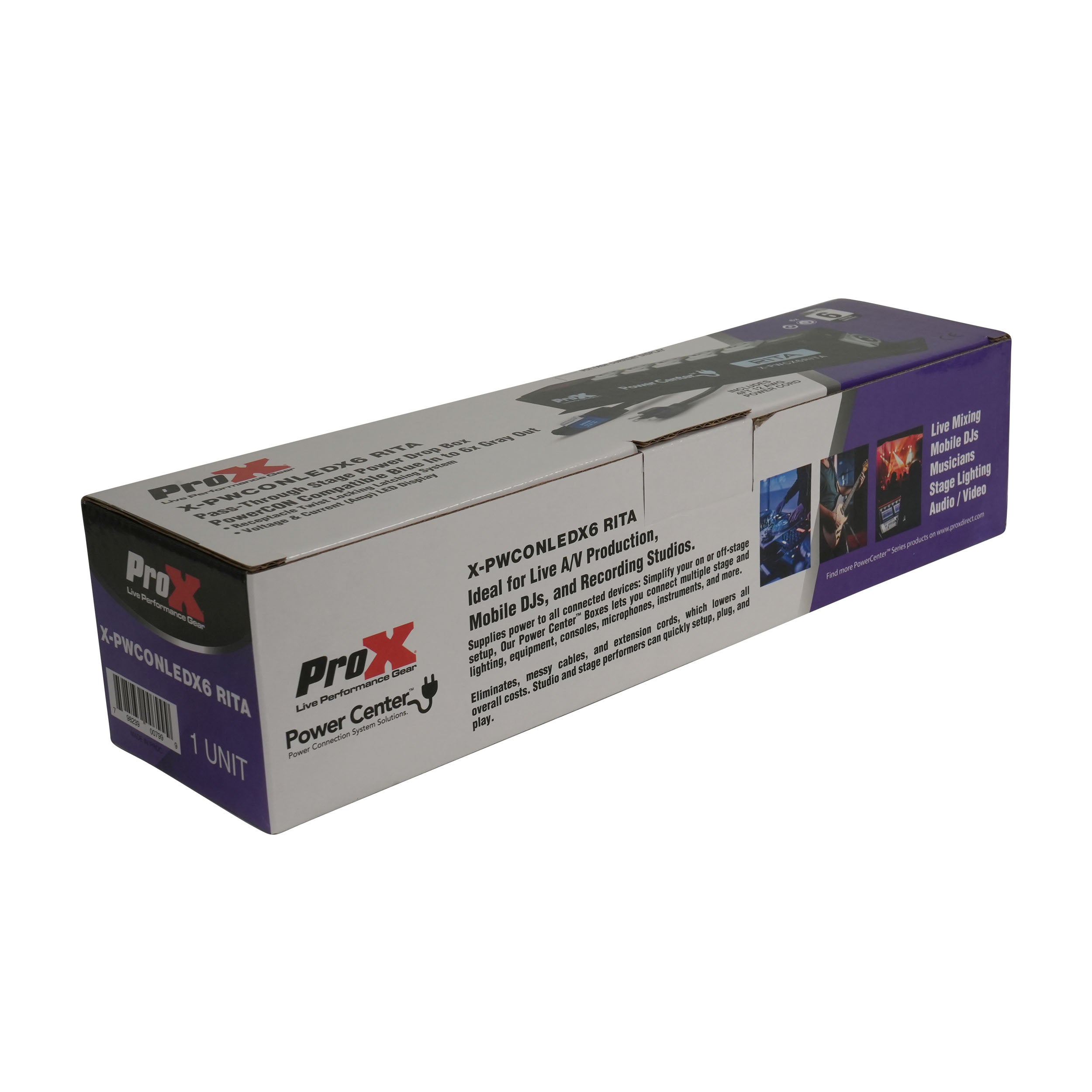 ProX RITA PowerCenter Outlet Box powerCON Compatible Splitter 20A w/ V&A Meter