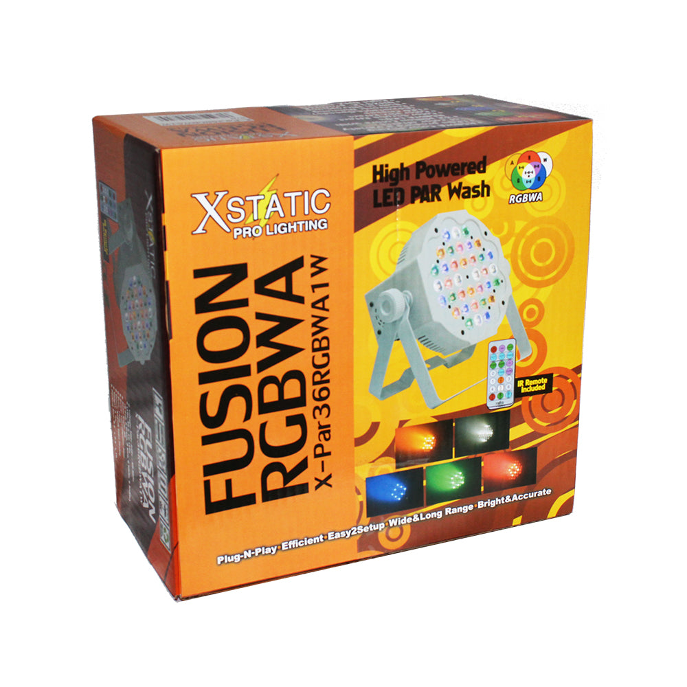 ProX Fusion RGBWA Par 36x 1W LED Slim Par White Housing