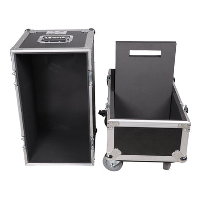 Estuche de transporte doble ProX ATA para 2 subwoofers QSC K8.2 K8 Series con ruedas de 4 pulgadas