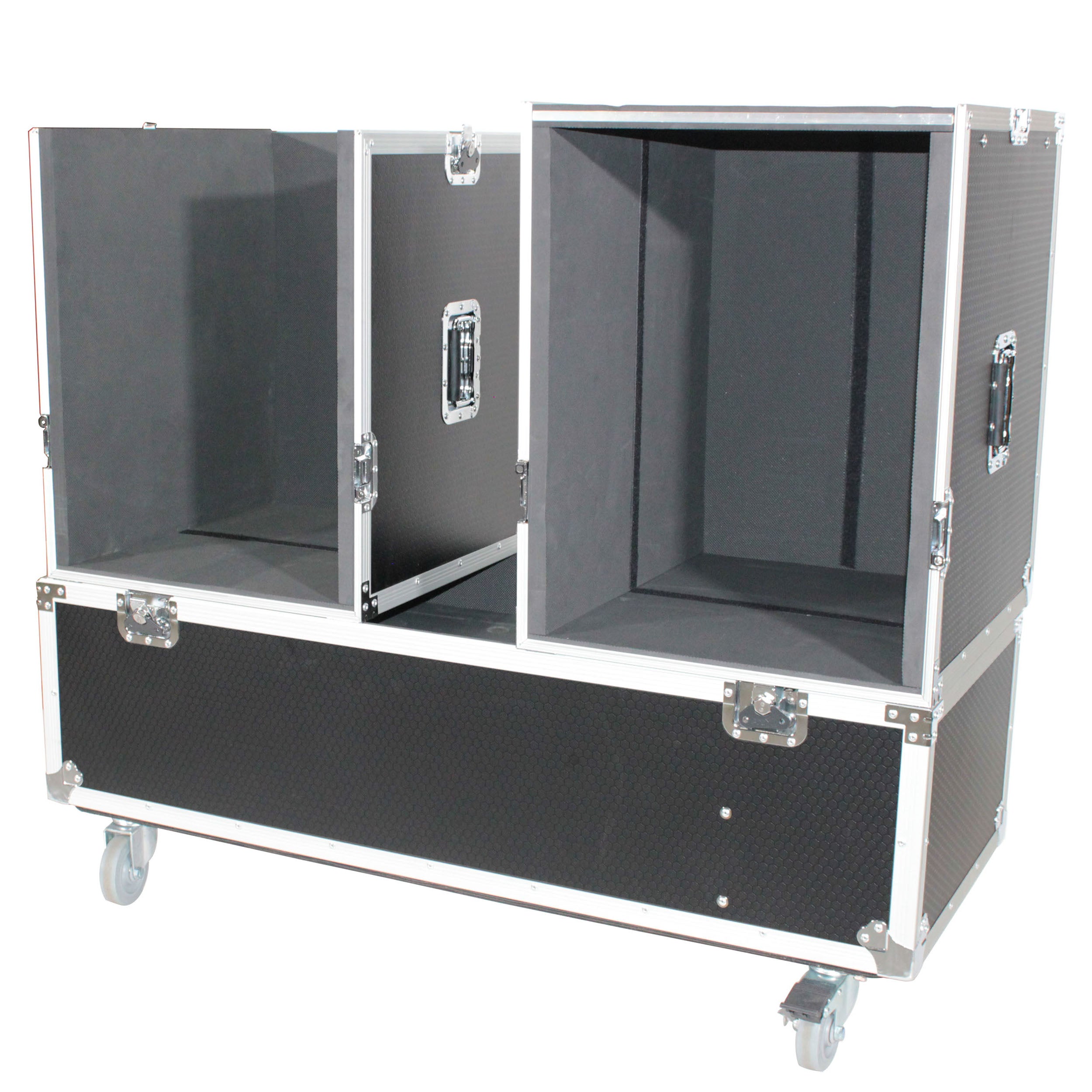 ProX ATA Flight Case for 2x RCF EVOX12 or EV Evolve 50 Compact Arrays Fits Two Speakers and Subwoofers