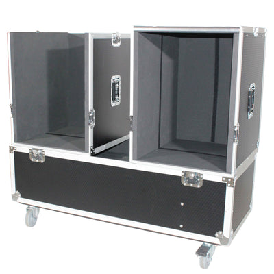 ProX ATA Flight Case for 2x RCF EVOX12 or EV Evolve 50 Compact Arrays Fits Two Speakers and Subwoofers